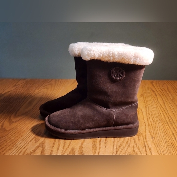 Michael Kors Women Coffee Brown Suede Winter Mid MID-Calf Boots Shoe Size 6M - Picture 3 of 5
